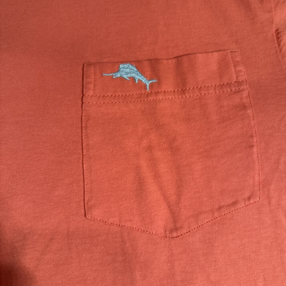 Tommy Bahama Shirt Men’s Pima Cotton Relax Pocket Coral Short Sleeve Medium EUC